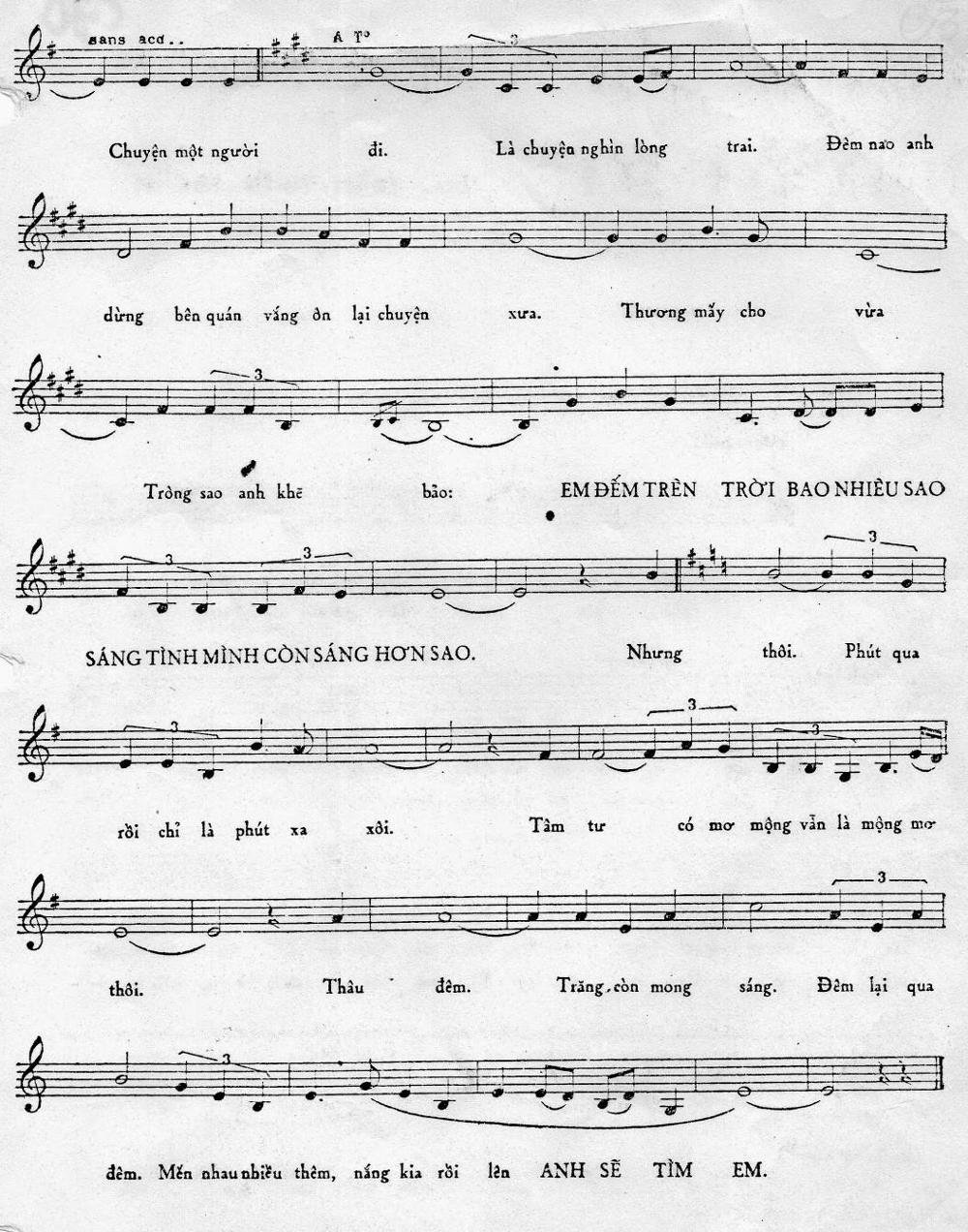 Sheet nhạc Chuyện Một Người Đi 2